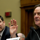 Sprint’s Marcelo Claure, left, and T-Mobile’s John Legere, right, at a House Commerce subcommittee hearing in February 2019.